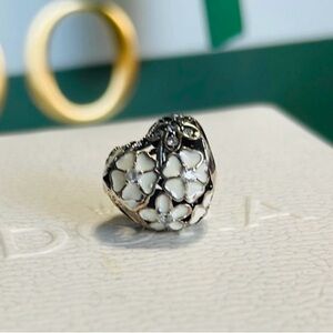Pandora Heart Charm with White Accents